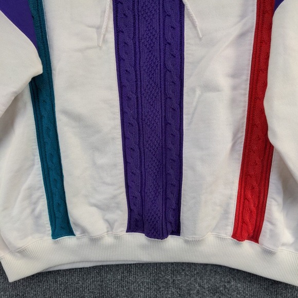 Blast Men's Pullover Sweater White Purple Colorful Striped Size 2X - Picture 8 of 13